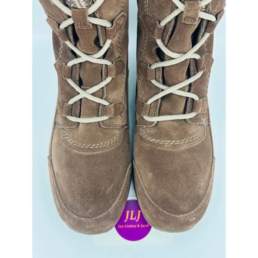 North Face Women's Nuptse Purna II Brown Waterproof Suede Winter Boots Size 9